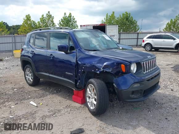 2017 Jeep Renegade Altitude with VIN ZACCJBBB0HPE65291, listed as a IAAI auction lot 43341027 with 107,891 mi miles and . Bid and sale history available at DreamBid. Image 1.