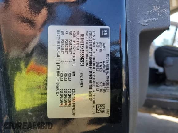 2011 GMC Sierra 1500 Work Truck z VIN 1GTN2TEX5BZ342761, wystawiony jako Copart lot #48891425 z przebiegiem 169 410 mil mil oraz Szkoda całkowita • Salvage title. Historia ofert i sprzedaży dostępna na DreamBid. Obrazek 14.