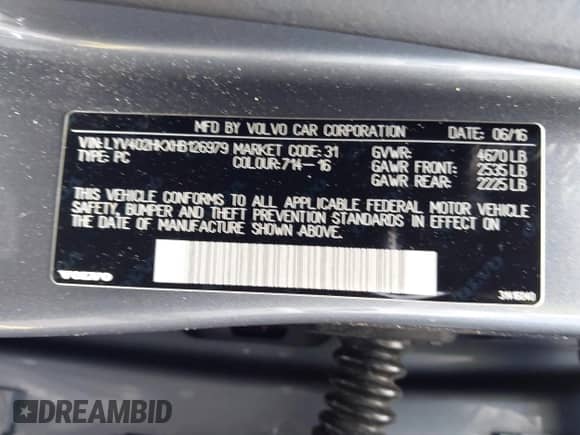 2017 Volvo S60 Inscription с VIN LYV402HKXHB126979, выставлен на аукционе IAAI как лот 42470950 с пробегом 4 064 миль миль и . История ставок и продаж доступна на DreamBid. Изображение 9.