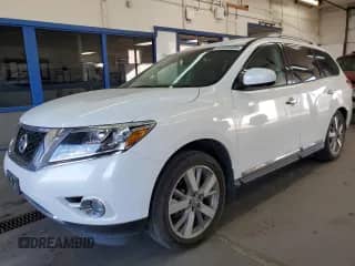 2013 Nissan Pathfinder Platinum with VIN 5N1AR2MM2DC676002, listed as a Copart auction lot 84035485 with 106,991 mi miles and Salvage title. Bid and sale history available at DreamBid. Image 1.