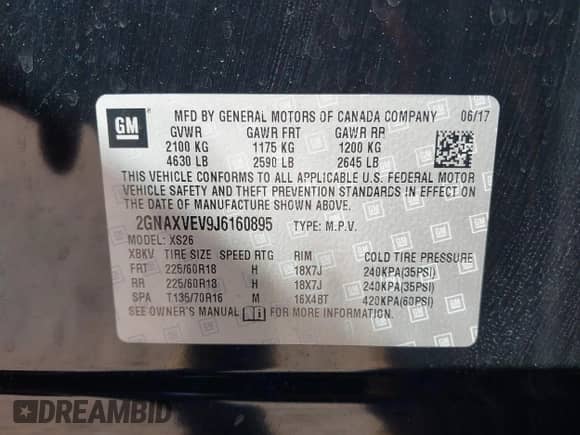 2018 Chevrolet Equinox Premier с VIN 2GNAXVEV9J6160895, выставлен на аукционе IAAI как лот 43314584 с пробегом 77 778 миль миль и . История ставок и продаж доступна на DreamBid. Изображение 9.