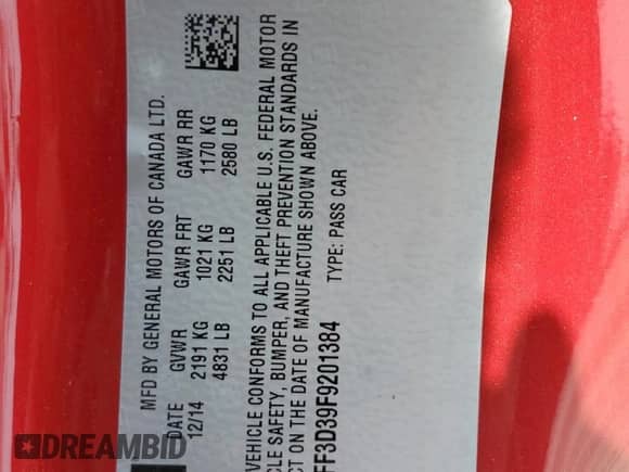 2015 Chevrolet Camaro LT с VIN 2G1FF3D39F9201384, выставлен на аукционе Copart как лот 62572235 с пробегом 55 910 миль миль и Списание • Salvage title. История ставок и продаж доступна на DreamBid. Изображение 12.