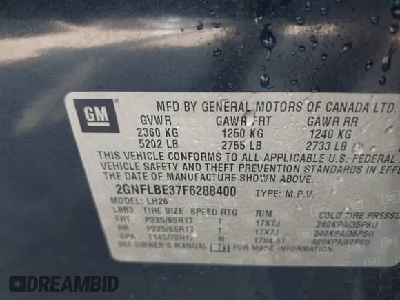 2015 Chevrolet Equinox LT с VIN 2GNFLBE37F6288400, выставлен на аукционе IAAI как лот 42805922 с пробегом 76 070 миль миль и . История ставок и продаж доступна на DreamBid. Изображение 9.