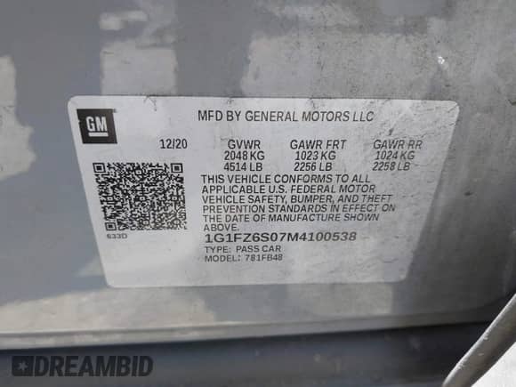 2021 Chevrolet Bolt EV Premier с VIN 1G1FZ6S07M4100538, выставлен на аукционе IAAI как лот 42534004 с пробегом 60 488 миль миль и . История ставок и продаж доступна на DreamBid. Изображение 9.