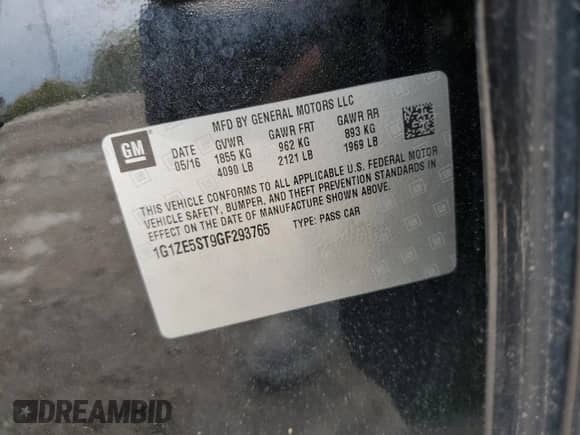 2016 Chevrolet Malibu LT с VIN 1G1ZE5ST9GF293765, выставлен на аукционе Copart как лот 84750945 с пробегом 185 246 миль миль и Чистый • Clean title. История ставок и продаж доступна на DreamBid. Изображение 12.