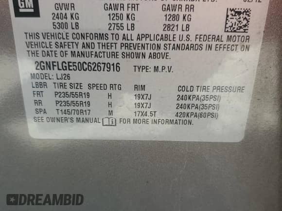 2012 Chevrolet Equinox LTZ с VIN 2GNFLGE50C6267916, выставлен на аукционе Copart как лот 69481375 с пробегом 144 853 миль миль и Списание • Salvage title. История ставок и продаж доступна на DreamBid. Изображение 12.