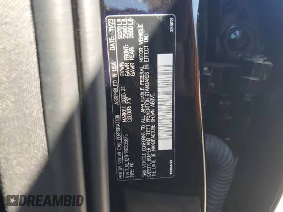 2024 Volvo S60 Plus Black Edition z VIN 7JRL12TH1RG305875, wystawiony jako Copart lot #71060245 z przebiegiem 26 570 mil mil oraz Szkoda całkowita • Salvage title. Historia ofert i sprzedaży dostępna na DreamBid. Obrazek 12.