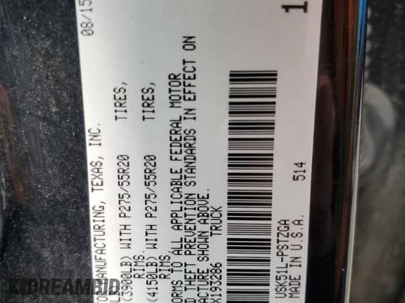 2016 Toyota Tundra Platinum with VIN 5TFGW5F13GX193286, listed as a Copart auction lot 56294934 with Not provided miles and Clean title. Bid and sale history available at DreamBid. Image 12.