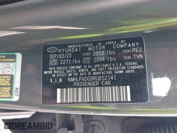 2024 Hyundai Elantra Limited z VIN KMHLP4DG9RU652141, wystawiony jako IAAI lot #43138894 z przebiegiem 15 803 mil mil oraz . Historia ofert i sprzedaży dostępna na DreamBid. Obrazek 9.