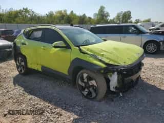 2024 Hyundai Kona Limited с VIN KM8HE3A36RU157127, выставлен на аукционе Copart как лот 74766534 с пробегом 7 588 миль миль и Списание • Salvage title. История ставок и продаж доступна на DreamBid. Изображение 4.