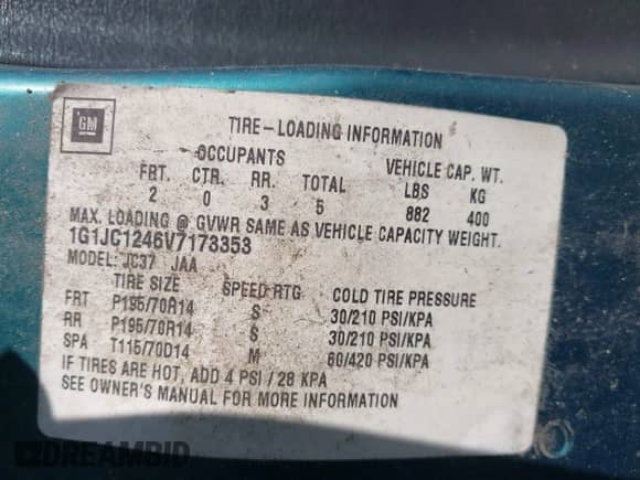 1997 Chevrolet Cavalier с VIN 1G1JC1246V7173353, выставлен на аукционе IAAI как лот 42145587 с пробегом 251 685 миль миль и . История ставок и продаж доступна на DreamBid. Изображение 9.