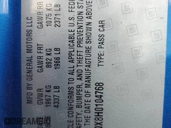 2017 Chevrolet Camaro 1LT z VIN 1G1FB3DX8H0104768, wystawiony jako Copart lot #67580114 z przebiegiem 77 918 mil mil oraz Szkoda całkowita • Salvage title. Historia ofert i sprzedaży dostępna na DreamBid. Obrazek 12.