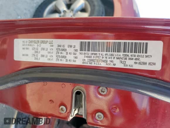 2013 Ram 1500 Big Horn z VIN 1C6RR6GT9DS724058, wystawiony jako Copart lot #84928615 z przebiegiem 215 875 mil mil oraz Czysty tytuł • Clean title. Historia ofert i sprzedaży dostępna na DreamBid. Obrazek 13.