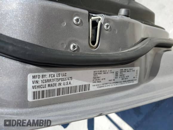 2023 Ram 1500 Tradesman z VIN 1C6RR7FT5PS537475, wystawiony jako Copart lot #47872045 z przebiegiem 46 382 mil mil oraz Szkoda całkowita • Salvage title. Historia ofert i sprzedaży dostępna na DreamBid. Obrazek 12.