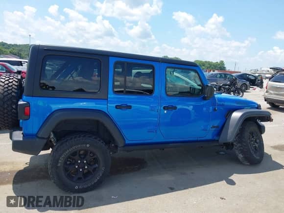 2022 Jeep Wrangler Unlimited Willys Sport с VIN 1C4HJXDM6NW141603, выставлен на аукционе IAAI как лот 42687693 с пробегом 37 180 миль миль и . История ставок и продаж доступна на DreamBid. Изображение 13.