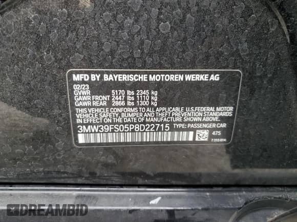 2023 BMW 3 Series 330e xDrive z VIN 3MW39FS05P8D22715, wystawiony jako Copart lot #86916144 z przebiegiem 25 819 mil mil oraz Szkoda całkowita • Salvage title. Historia ofert i sprzedaży dostępna na DreamBid. Obrazek 14.