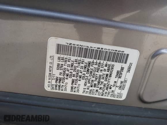 2011 Nissan Murano с VIN JN8AZ1FY1BW002955, выставлен на аукционе IAAI как лот 41938200 с пробегом 119 148 миль миль и . История ставок и продаж доступна на DreamBid. Изображение 9.