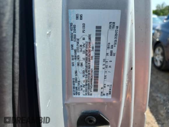 2008 Ford Econoline Cargo Commercial with VIN 1FTNE24W68DA11431, listed as a Copart auction lot 63142865 with 203,971 mi miles and Clean title. Bid and sale history available at DreamBid. Image 13.