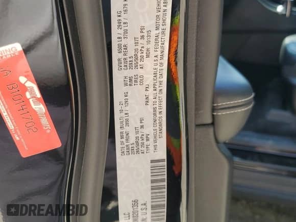 2021 Jeep Grand Cherokee Limited with VIN 1C4RJKBGXM8201356, listed as a Copart auction lot 69857095 with 63,253 mi miles and Salvage title. Bid and sale history available at DreamBid. Image 13.