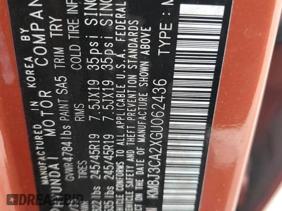 2016 Hyundai Tucson Sport z VIN KM8J3CA2XGU062436, wystawiony jako Copart lot #85927985 z przebiegiem 137 174 mil mil oraz Czysty tytuł • Clean title. Historia ofert i sprzedaży dostępna na DreamBid. Obrazek 13.