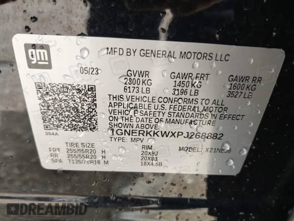 2023 Chevrolet Traverse Premier с VIN 1GNERKKWXPJ268882, выставлен на аукционе IAAI как лот 42438621 с пробегом 16 149 миль миль и . История ставок и продаж доступна на DreamBid. Изображение 9.