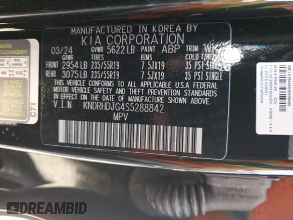 2025 Kia Sorento EX z VIN KNDRHDJG4S5288842, wystawiony jako Copart lot #58067335 z przebiegiem 5 172 mil mil oraz Szkoda całkowita • Salvage title. Historia ofert i sprzedaży dostępna na DreamBid. Obrazek 14.