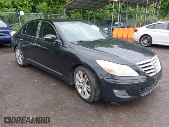 2009 Hyundai Genesis with VIN KMHGC46F59U051875, listed as a IAAI auction lot 42325230 with 192,536 mi miles and . Bid and sale history available at DreamBid. Image 1.