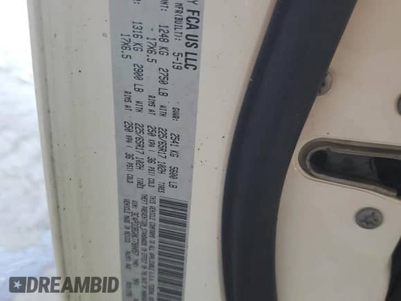 2019 Dodge Journey SE z VIN 3C4PDDBG0KT780057, wystawiony jako Copart lot #47077185 z przebiegiem 145 644 mil mil oraz Czysty tytuł • Clean title. Historia ofert i sprzedaży dostępna na DreamBid. Obrazek 14.