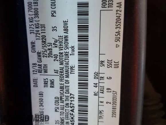 2019 Ford F-150 XL z VIN 1FTEW1E45KFA57137, wystawiony jako Copart lot #85831545 z przebiegiem 61 800 mil mil oraz Szkoda całkowita • Salvage title. Historia ofert i sprzedaży dostępna na DreamBid. Obrazek 12.