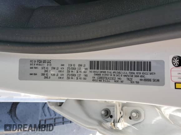 2020 Ram 1500 Big Horn z VIN 1C6RREBT9LN121612, wystawiony jako Copart lot #68733355 z przebiegiem 79 061 mil mil oraz Szkoda całkowita • Salvage title. Historia ofert i sprzedaży dostępna na DreamBid. Obrazek 13.