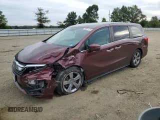 2019 Honda Odyssey EX with VIN 5FNRL6H53KB043057, listed as a Copart auction lot 80891315 with 127,663 mi miles and Salvage title. Bid and sale history available at DreamBid. Image 1.