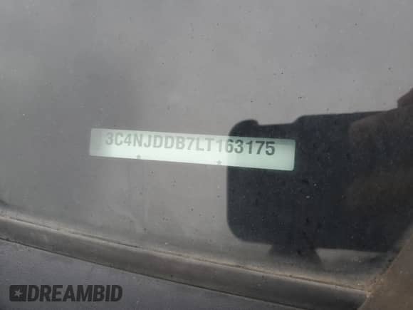 2020 Jeep Compass Trailhawk with VIN 3C4NJDDB7LT163175, listed as a Copart auction lot 68119685 with Not provided miles and Salvage title. Bid and sale history available at DreamBid. Image 13.