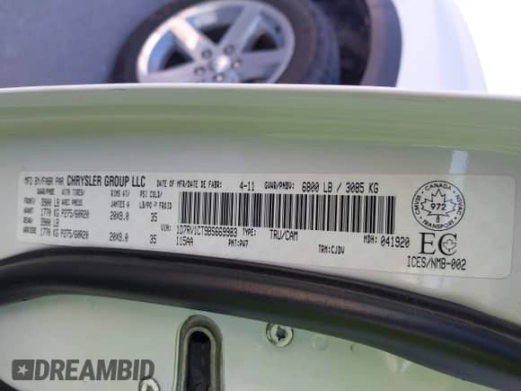 2011 Ram 1500 Sport with VIN 1D7RV1CT9BS669983, listed as a IAAI auction lot 43366842 with 166,300 mi miles and . Bid and sale history available at DreamBid. Image 9.