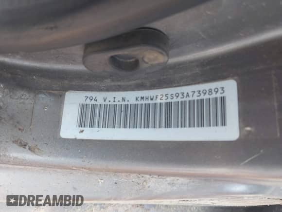 2003 Hyundai Sonata with VIN KMHWF25S93A739893, listed as a IAAI auction lot 42496457 with 152,038 mi miles and . Bid and sale history available at DreamBid. Image 9.