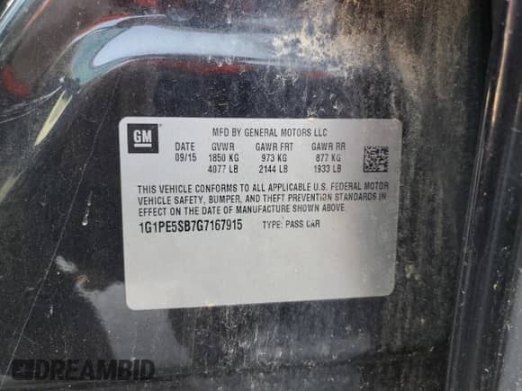 2016 Chevrolet Cruze LT with VIN 1G1PE5SB7G7167915, listed as a Copart auction lot 65076775 with 95,786 mi miles and Clean title. Bid and sale history available at DreamBid. Image 13.