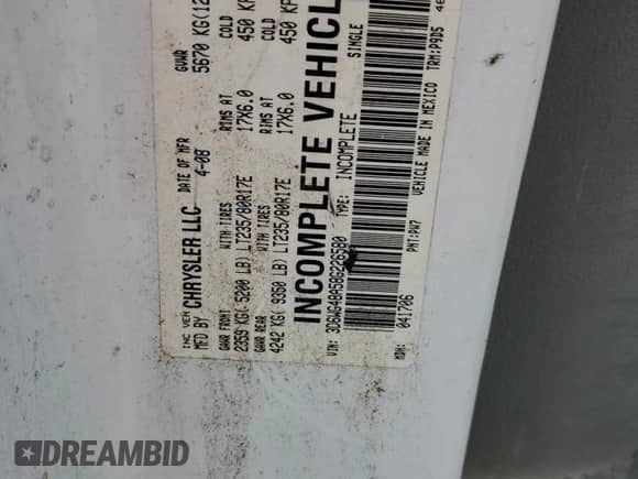 2008 Dodge RAM z VIN 3D6WG48A58G226580, wystawiony jako Copart lot #86114124 z przebiegiem 110 965 mil mil oraz Szkoda całkowita • Salvage title. Historia ofert i sprzedaży dostępna na DreamBid. Obrazek 13.