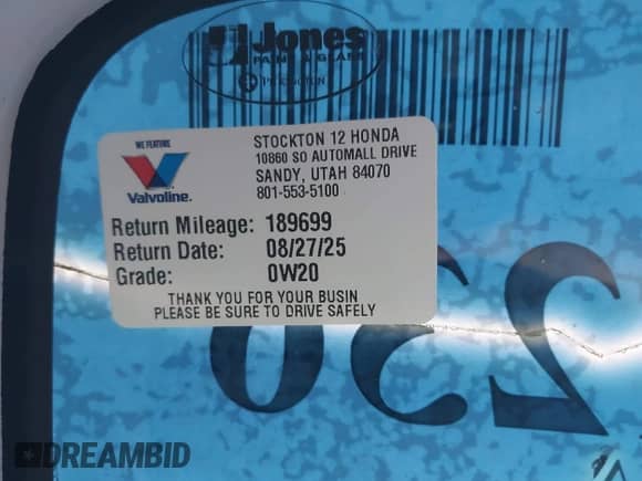 2001 Honda Accord EX z VIN 1HGCG165X1A007049, wystawiony jako IAAI lot #42721236 z przebiegiem 188 243 mil mil oraz . Historia ofert i sprzedaży dostępna na DreamBid. Obrazek 14.