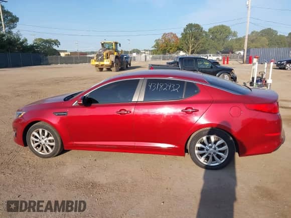 2015 Kia Optima LX with VIN 5XXGM4A73FG460864, listed as a IAAI auction lot 43182932 with 85,434 mi miles and . Bid and sale history available at DreamBid. Image 14.
