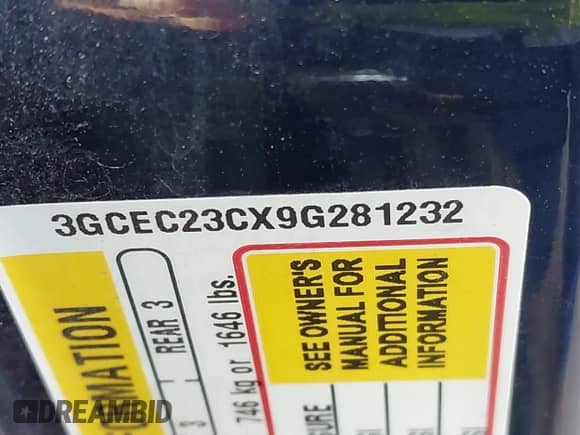 2009 Chevrolet Silverado 1500 LT with VIN 3GCEC23CX9G281232, listed as a IAAI auction lot 42968901 with 180,680 mi miles and . Bid and sale history available at DreamBid. Image 9.