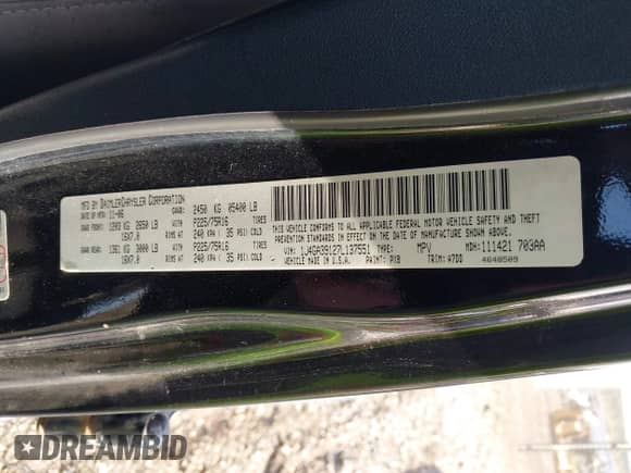 2007 Jeep Wrangler Unlimited X с VIN 1J4GA39127L137551, выставлен на аукционе IAAI как лот 43497385 с пробегом 219 322 миль миль и . История ставок и продаж доступна на DreamBid. Изображение 9.