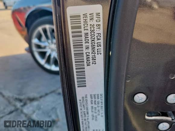 2022 Dodge Challenger GT with VIN 2C3CDZKG6NH215812, listed as a Copart auction lot 82091815 with 21,068 mi miles and Salvage title. Bid and sale history available at DreamBid. Image 12.