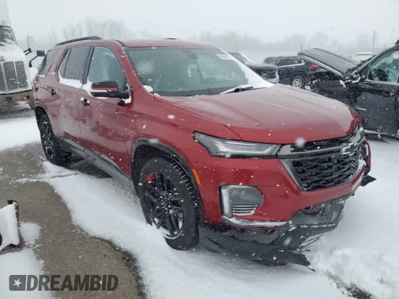 2022 Chevrolet Traverse Premier with VIN 1GNEVKKW9NJ138455, listed as a Copart auction lot 46489125 with Not provided miles and Salvage title. Bid and sale history available at DreamBid. Image 4.