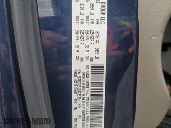 2013 Dodge Grand Caravan SE with VIN 2C4RDGBG1DR796364, listed as a Copart auction lot 82772975 with 172,632 mi miles and Clean title. Bid and sale history available at DreamBid. Image 13.