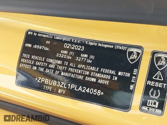 2023 Lamborghini Urus S с VIN ZPBUB3ZL1PLA24058, выставлен на аукционе IAAI как лот 41686367 с пробегом 15 346 миль миль и . История ставок и продаж доступна на DreamBid. Изображение 9.