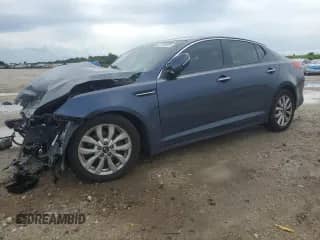 2015 Kia Optima LX с VIN KNAGM4A7XF5614083, выставлен на аукционе Copart как лот 81111625 с пробегом Не указан миль и Списание • Salvage title. История ставок и продаж доступна на DreamBid. Изображение 1.