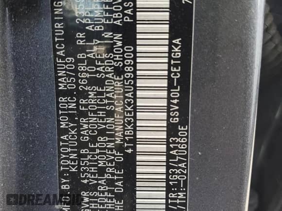 2010 Toyota Camry LE with VIN 4T1BK3EK3AU598900, listed as a Copart auction lot 69437785 with 80,474 mi miles and Salvage title. Bid and sale history available at DreamBid. Image 12.