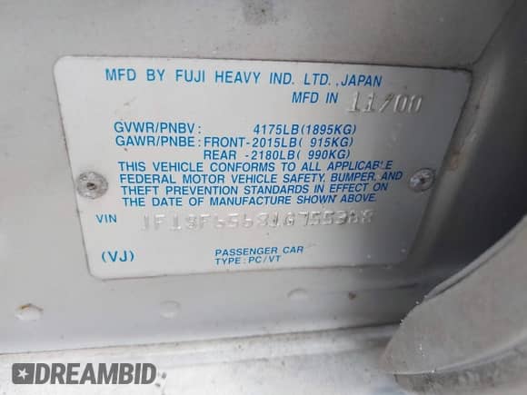 2001 Subaru Forester S with VIN JF1SF65681G755368, listed as a IAAI auction lot 42824752 with 143,694 mi miles and . Bid and sale history available at DreamBid. Image 9.