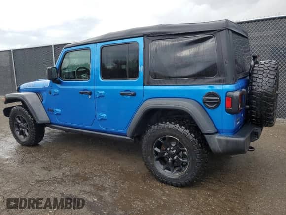 2022 Jeep Wrangler Unlimited Willys с VIN 1C4HJXDM7NW273172, выставлен на аукционе Copart как лот 85701905 с пробегом 46 096 миль миль и Списание • Salvage title. История ставок и продаж доступна на DreamBid. Изображение 2.