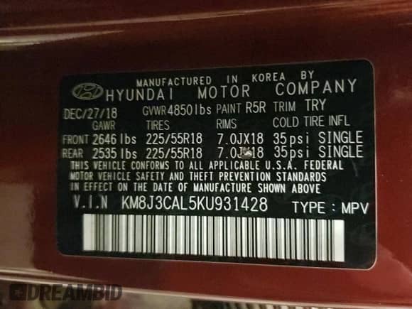 2019 Hyundai Tucson Ultimate with VIN KM8J3CAL5KU931428, listed as a Copart auction lot 81207835 with 143,632 mi miles and Salvage title. Bid and sale history available at DreamBid. Image 13.