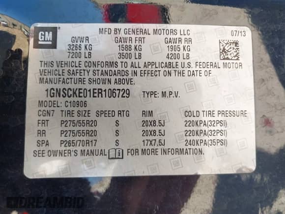 2014 Chevrolet Suburban LTZ с VIN 1GNSCKE01ER106729, выставлен на аукционе IAAI как лот 43445851 с пробегом 198 296 миль миль и . История ставок и продаж доступна на DreamBid. Изображение 9.